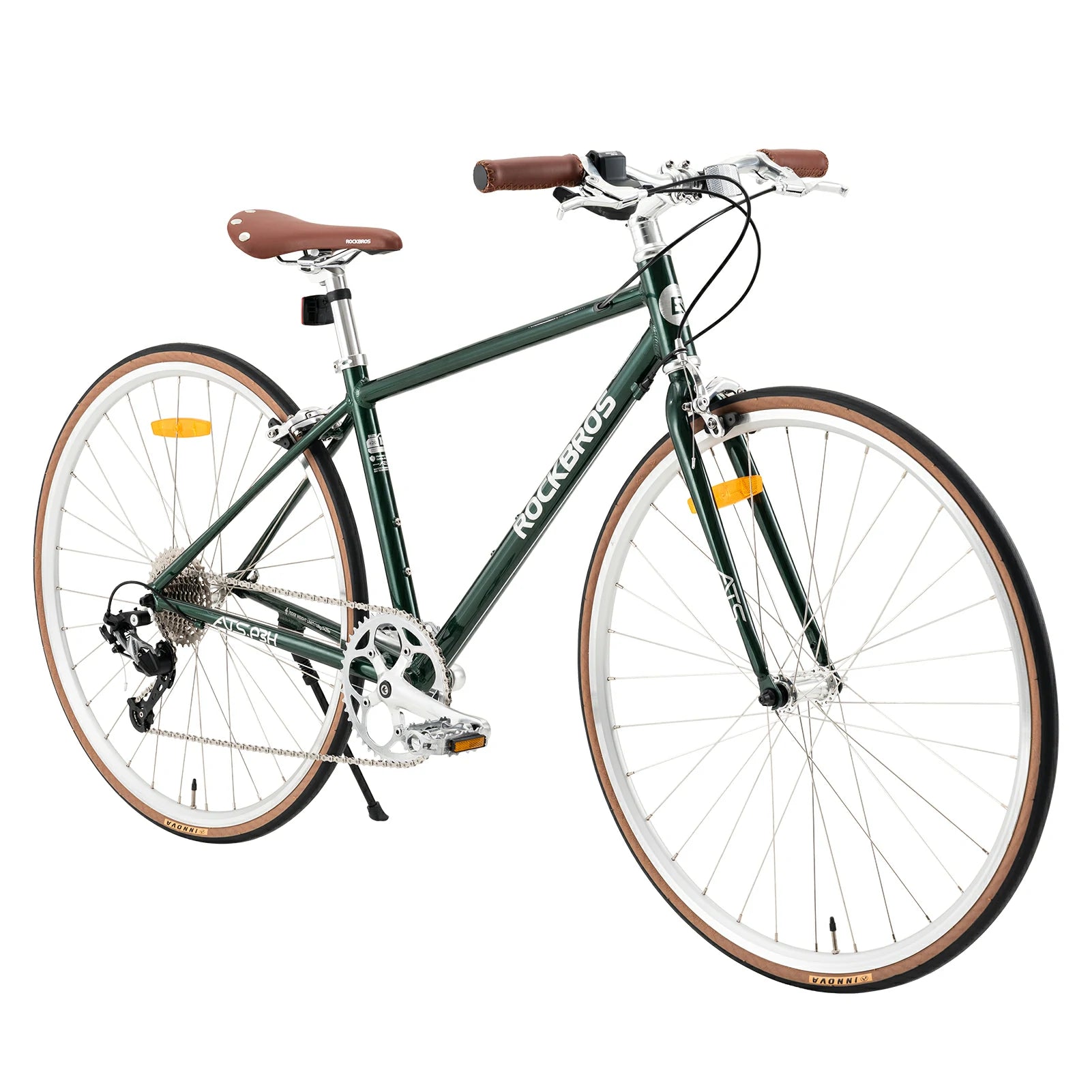 Side view of ATS Classic 700C Road Bike in green #color_green 