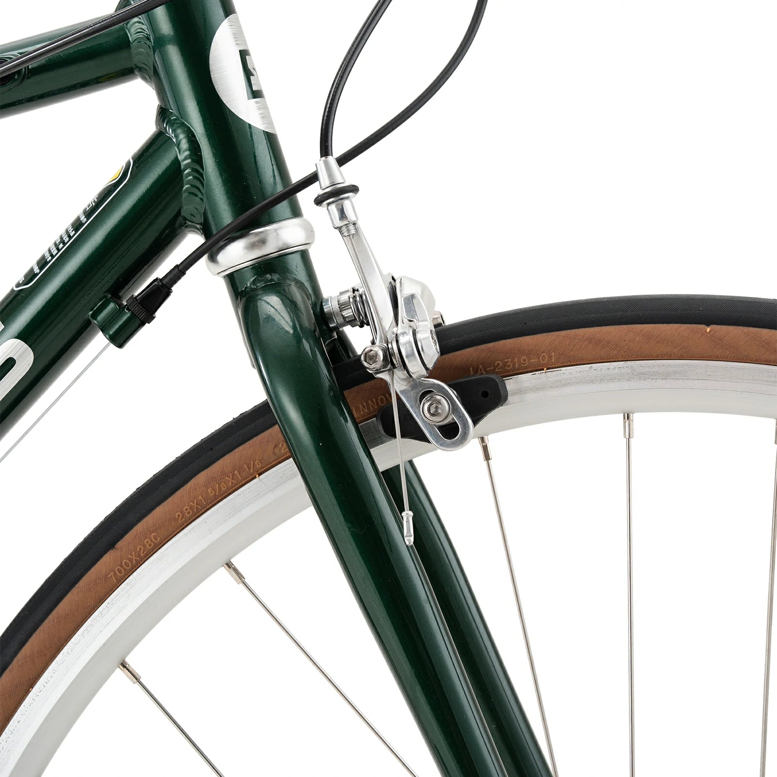 Front fork of ATS Classic 700C Road Bike in green #color_green 