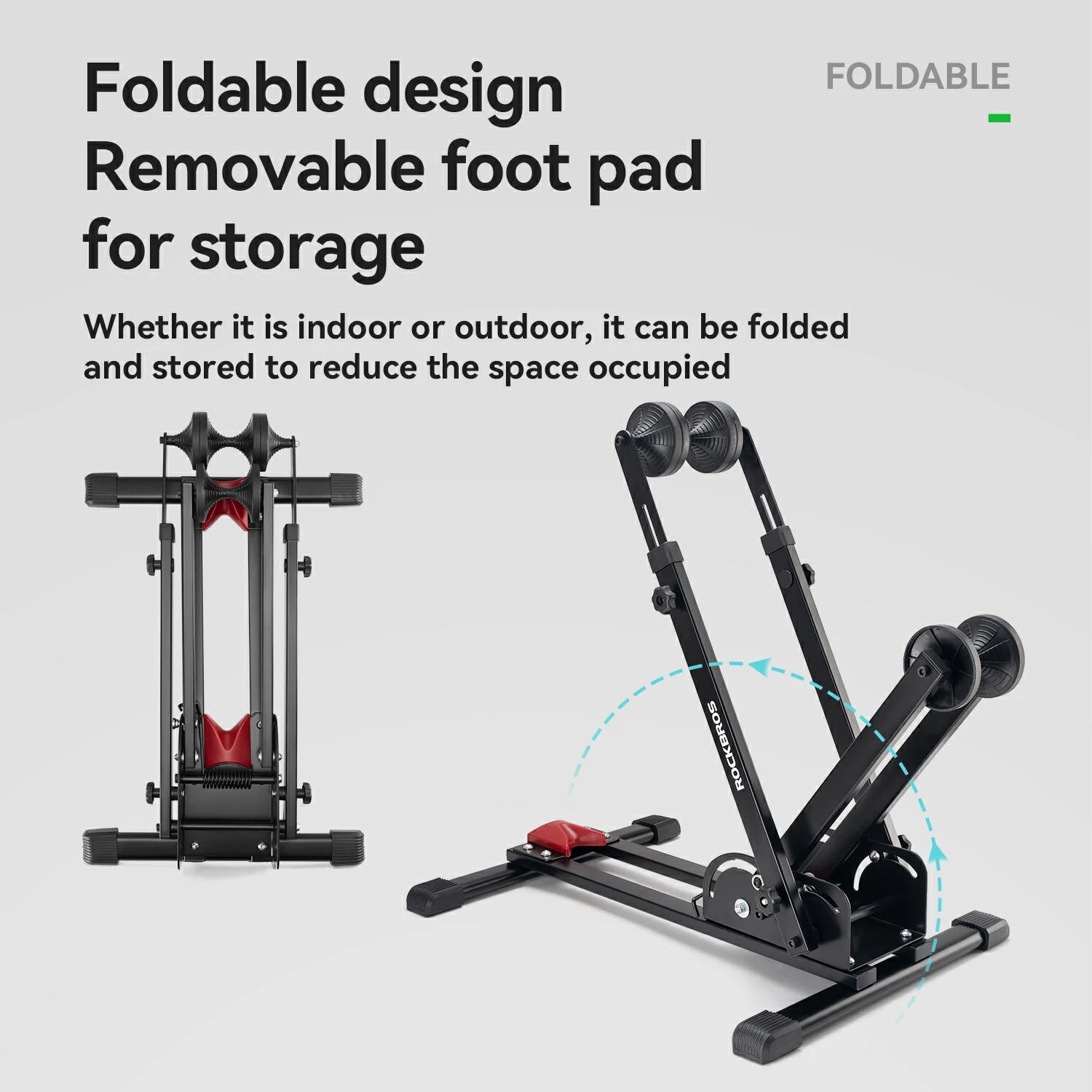 Foldable exercise machine with removable foot pad