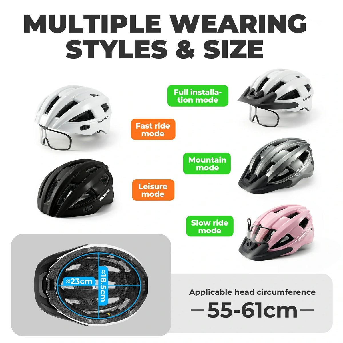 Bike Helmet with Photochromic Visor USB Rechargeable Tail Light| ROCKBROS Bike Helmet with Photochromic Visor USB Rechargeable Tail Light| ROCKBROS