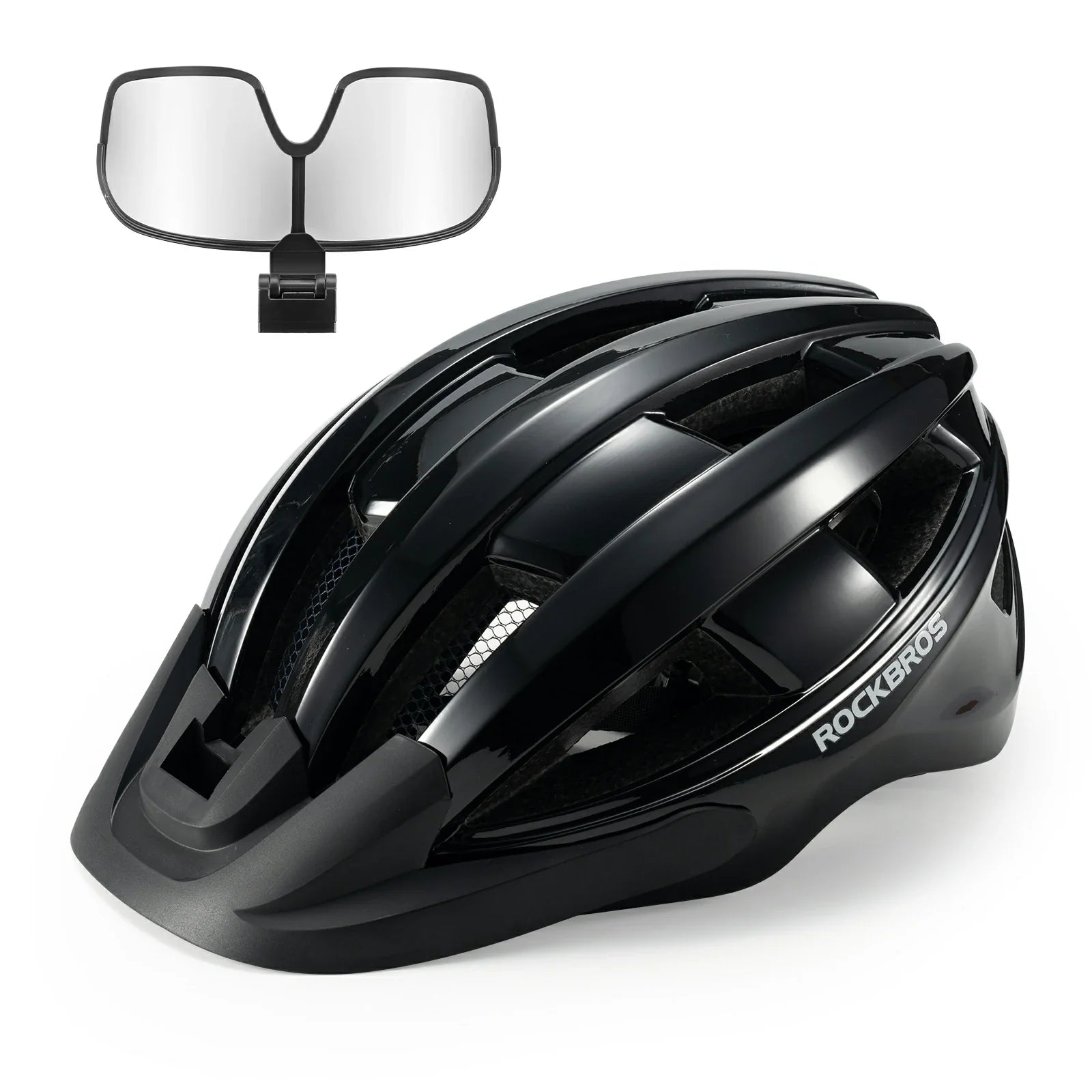 Helmet for cycling with photochromic visor and USB light#Color_Black