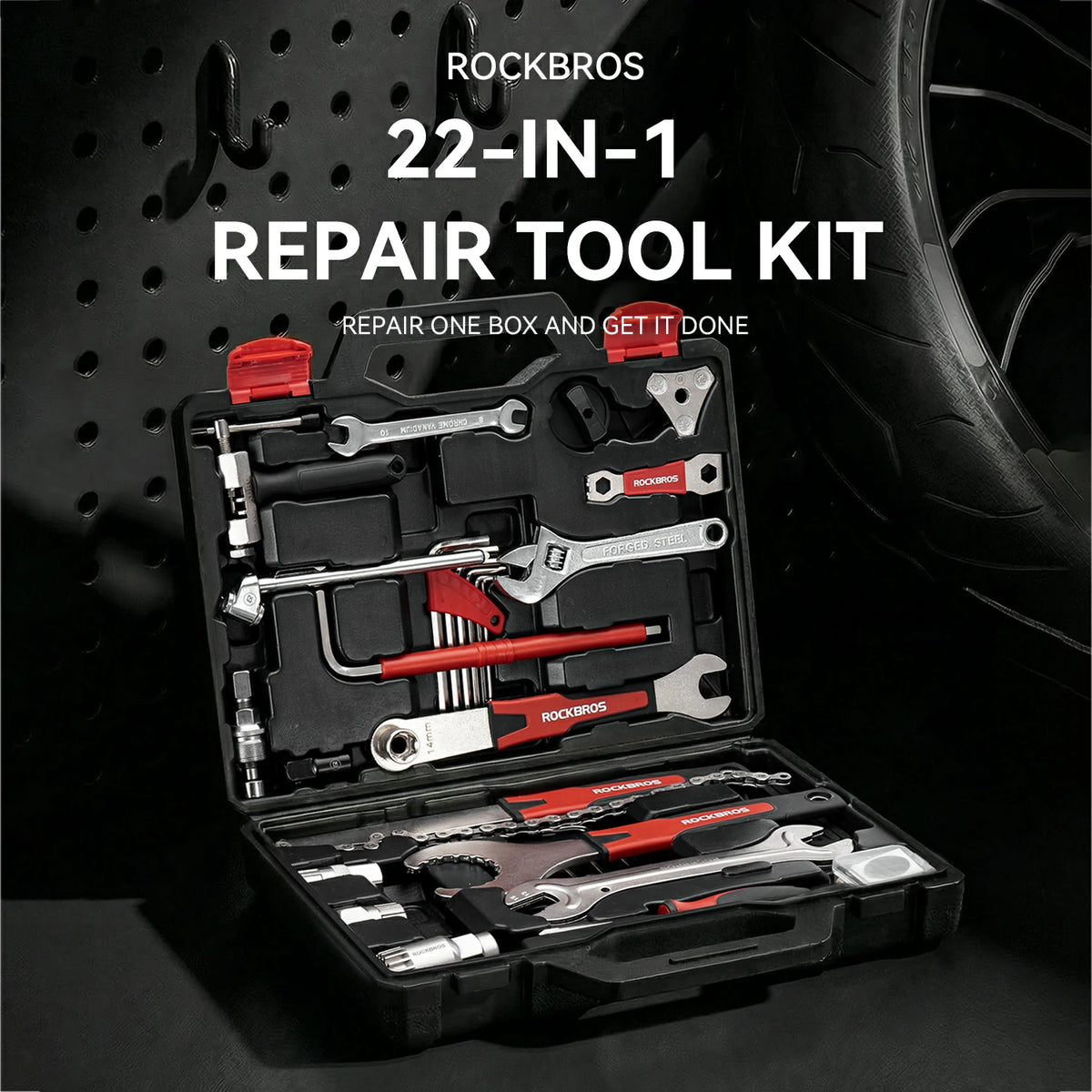 22-IN-1 Bike Repair Tool Kit for Mountain/Road Bike Maintenance