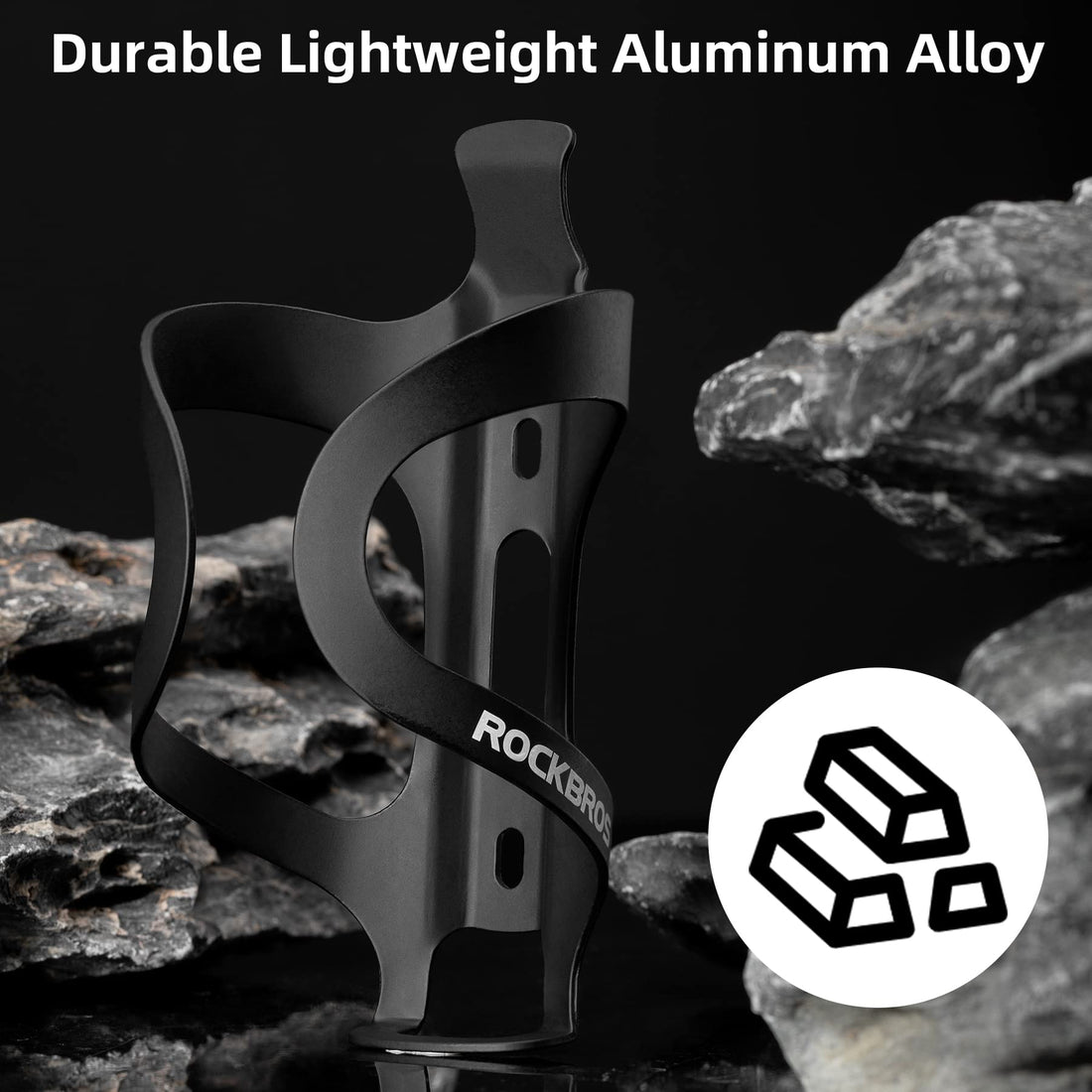 ROCKBROS Lightweight Alloy Aluminum Bike Water Bottle Cage - Secure Hold Bicycle Bottle Bracket