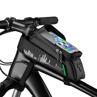 ROCKBROS Bike Phone Mount Bag Waterproof Bike Phone Front Frame Bag under 5.8"/ 6.5"