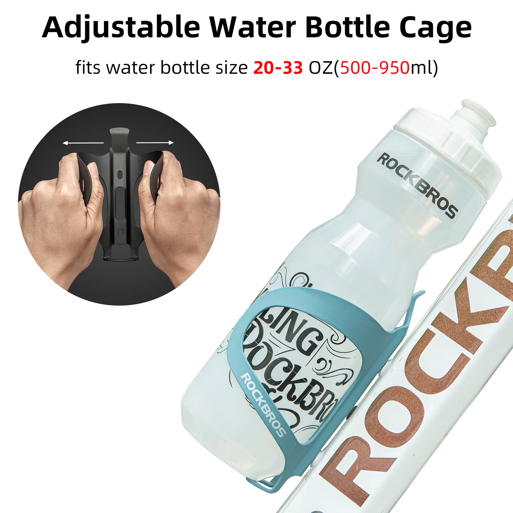 ROCKBROS Lightweight Alloy Aluminum Bike Water Bottle Cage - Secure Hold Bicycle Bottle Bracket