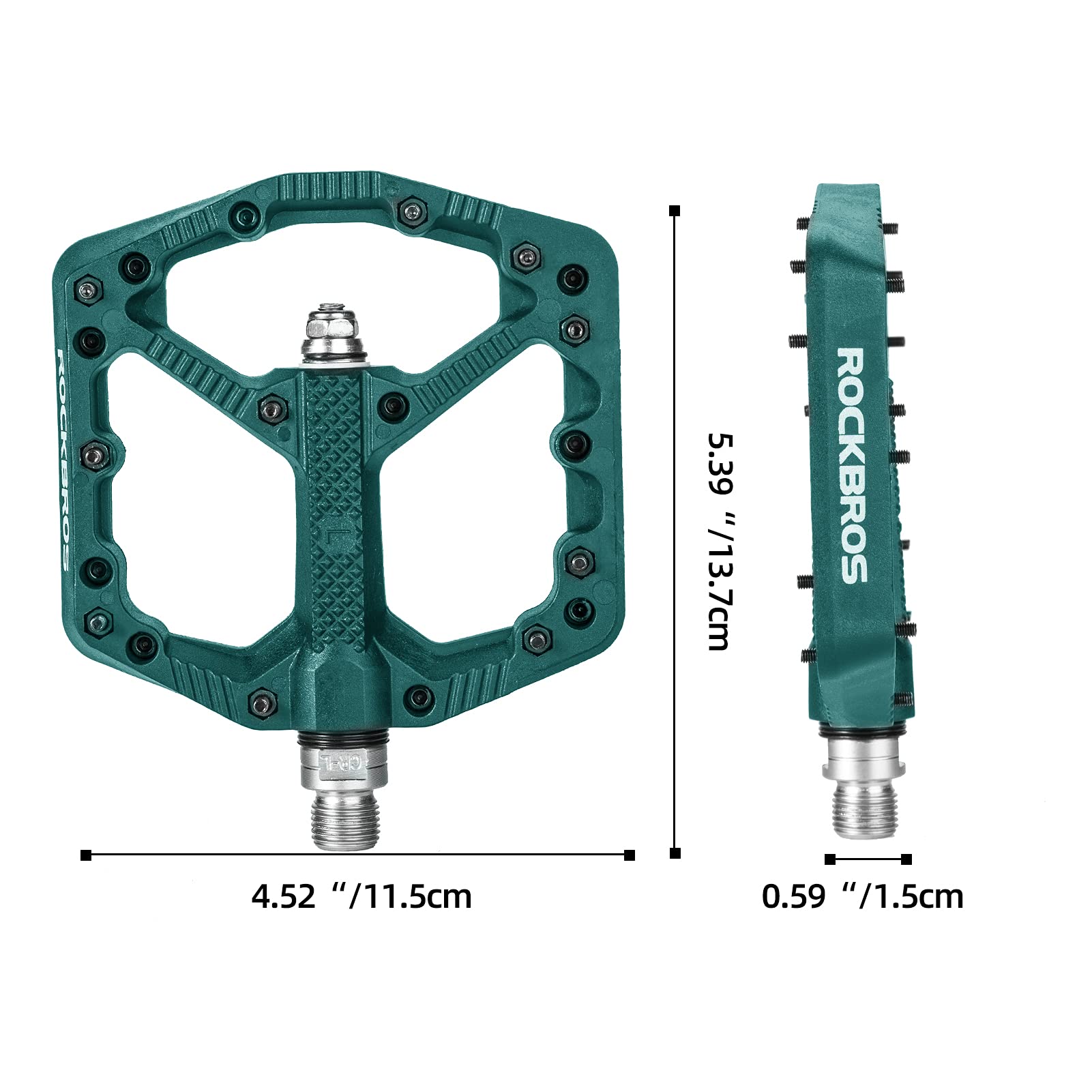 ROCKBROS Mountain Bike Pedals Flat MTB Pedals Nylon Fiber Bicycle Platform Pedals - ROCKBROS