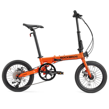 ROCKBROS 16'' Folding Bike 9-Speed Dual C-Brake Aluminum Frame Adjustable City Bicycle 11-32T