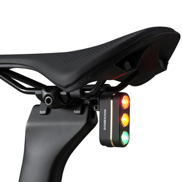 ROCKBROS Smart Waterproof Brake Light Traffic Light Style Rechargeable Bike Taillight