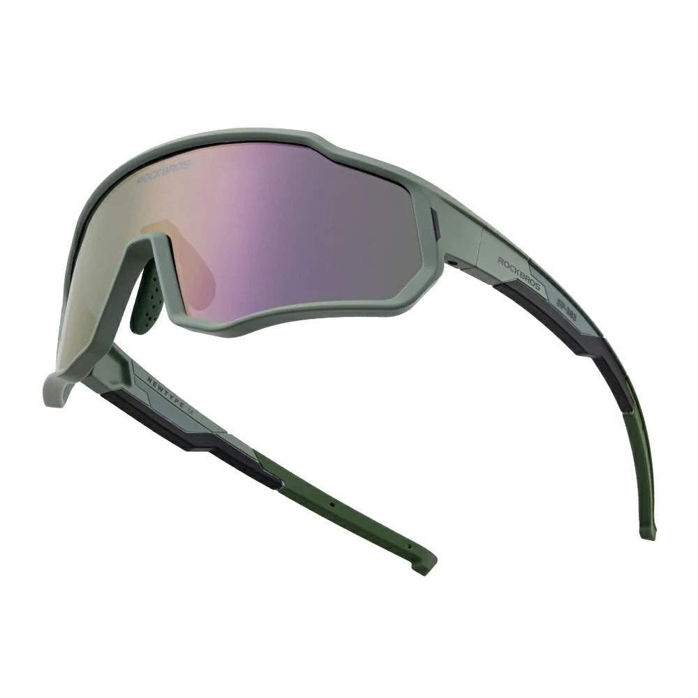 Kids riding sunglasses with clear field of view #color_Green / Polarized Purple