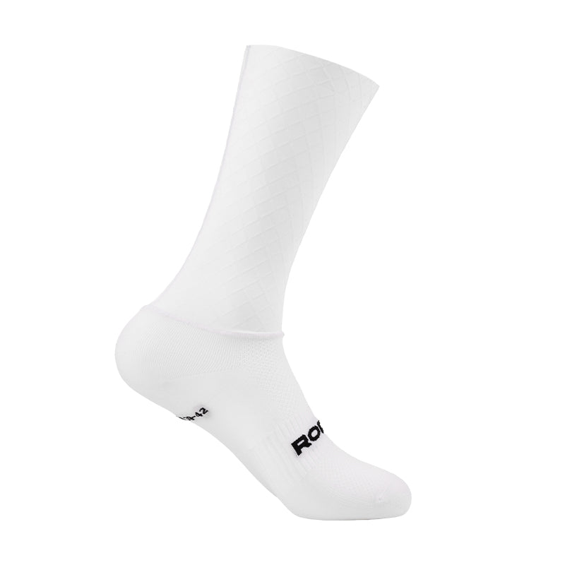 White sock with a brand logo on a white background #color_White Mesh - Silver Label