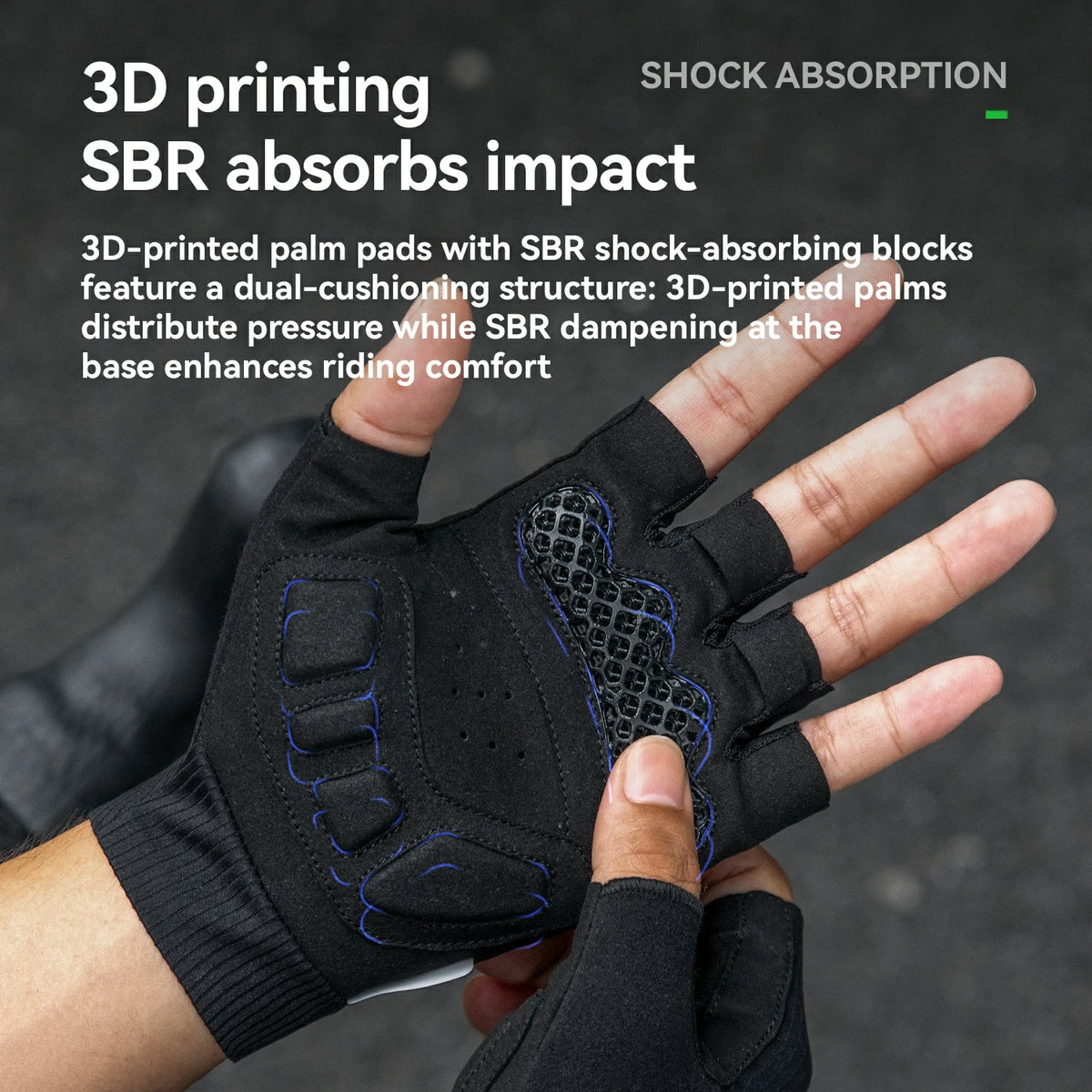 Cycling Half-Finger Gloves 3D-Pinted Palm Pad MTB Road-ROCKBROS