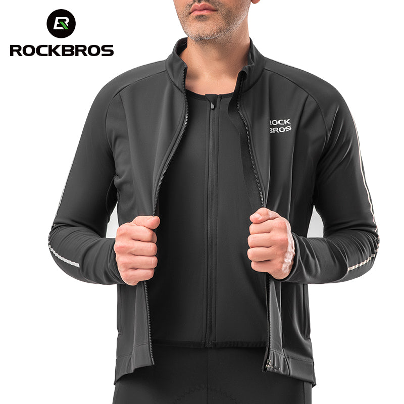 Winter cycling apparel with wind-resistant fabric and fleece lining