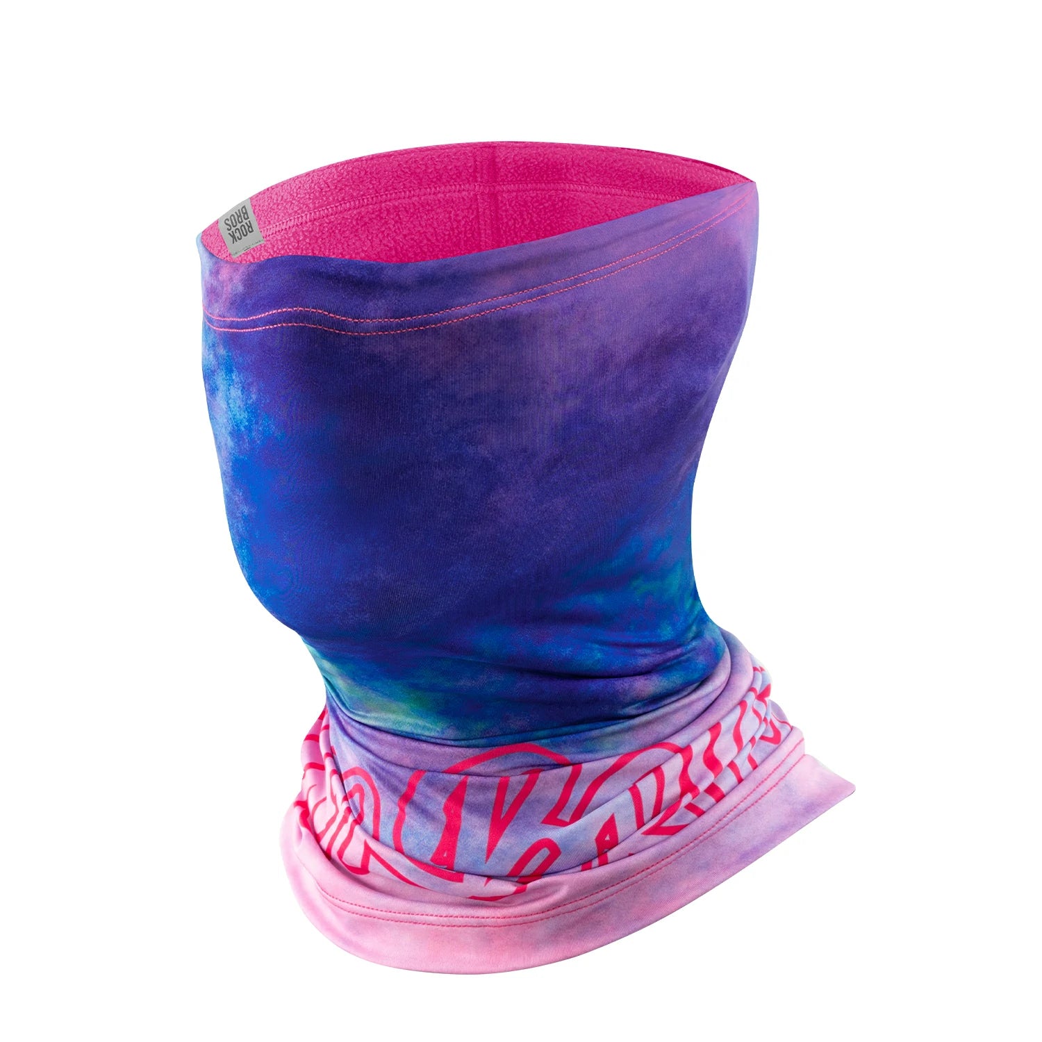 Multicolored neck gaiter with pink and blue design #Color_Pink Color_None