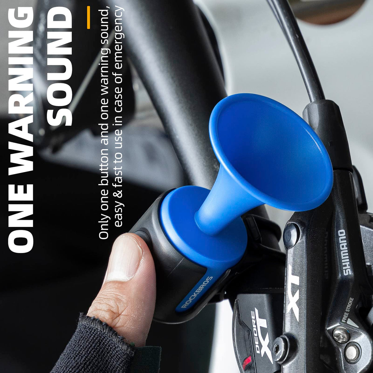 Electric Bike Horn 120dB Adults Kids Alarm IPX4 Waterproof for Handlebars Ebike Scooter, Blue