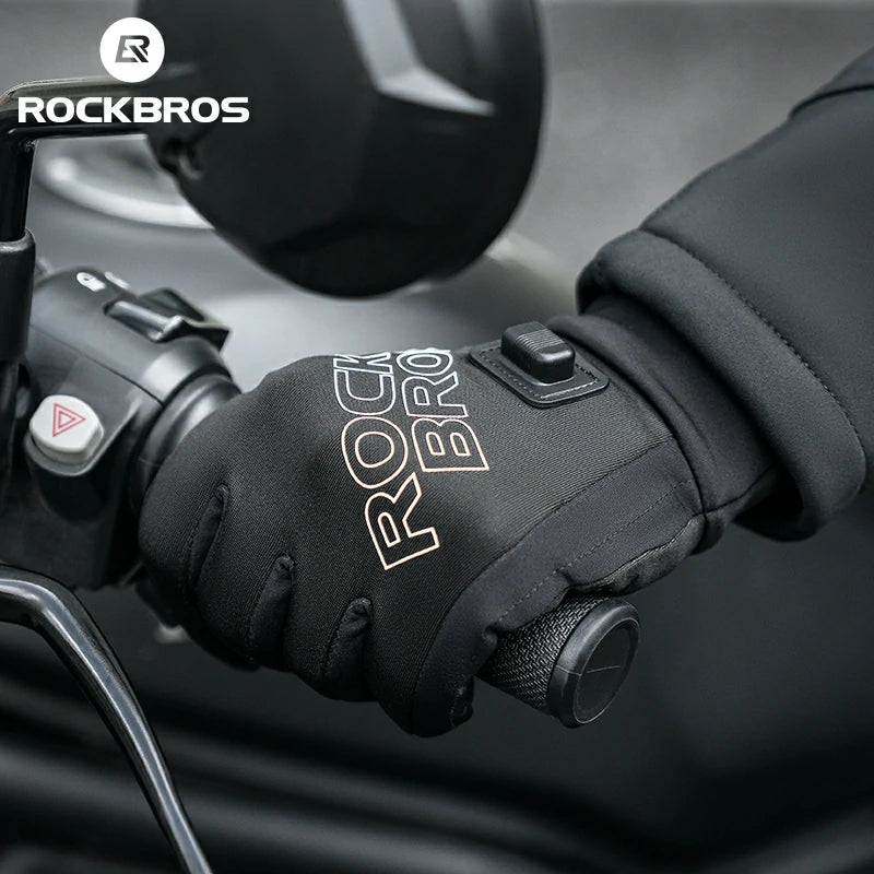 Elektrische Wasserdichte Touchscreen-Handschuhe mit Batterie für Radfahren, Moto