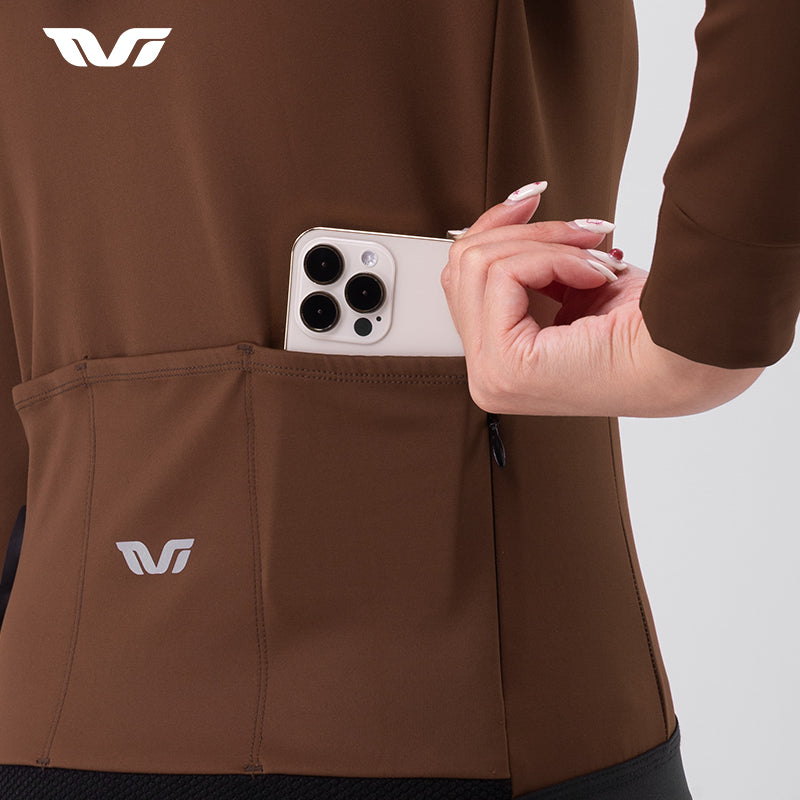 Women's Fleece Cycling Jersey Lightweight for 41–68 °F