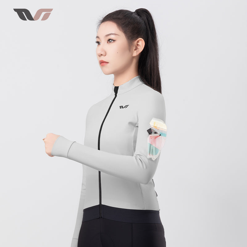 Women's Fleece Cycling Jersey Lightweight for 41–68 °F