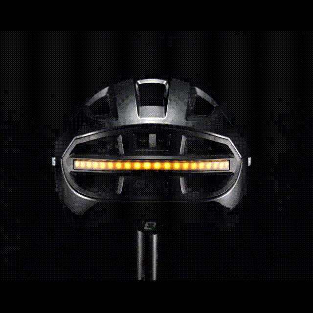 GlowGuard Riding Helmet with Bike Headlight and Tail Light Steering Remote
