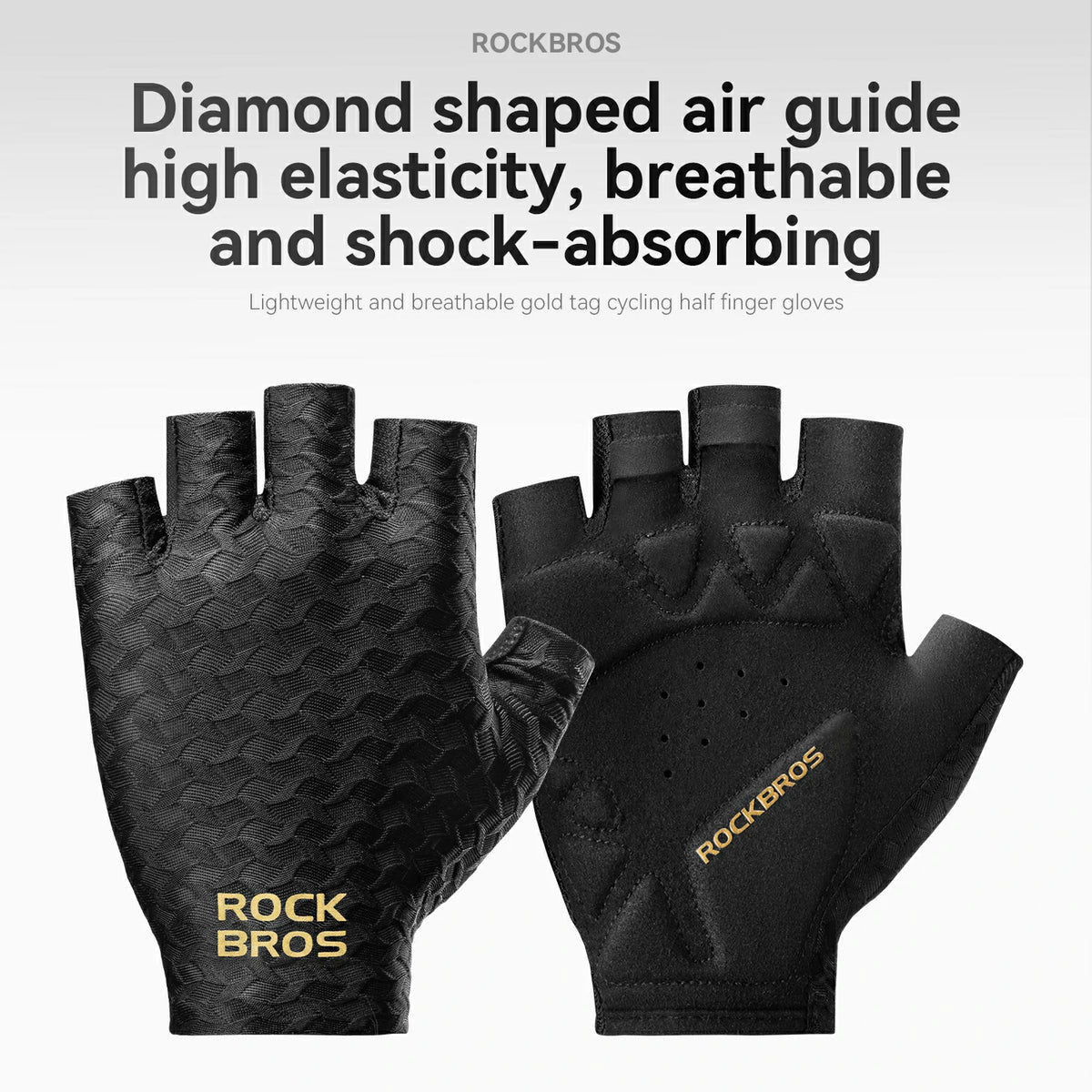 Half Finger Cycling Gloves with Padding, Breathable Bike Gloves for Road MTB Riding, Black / XXL