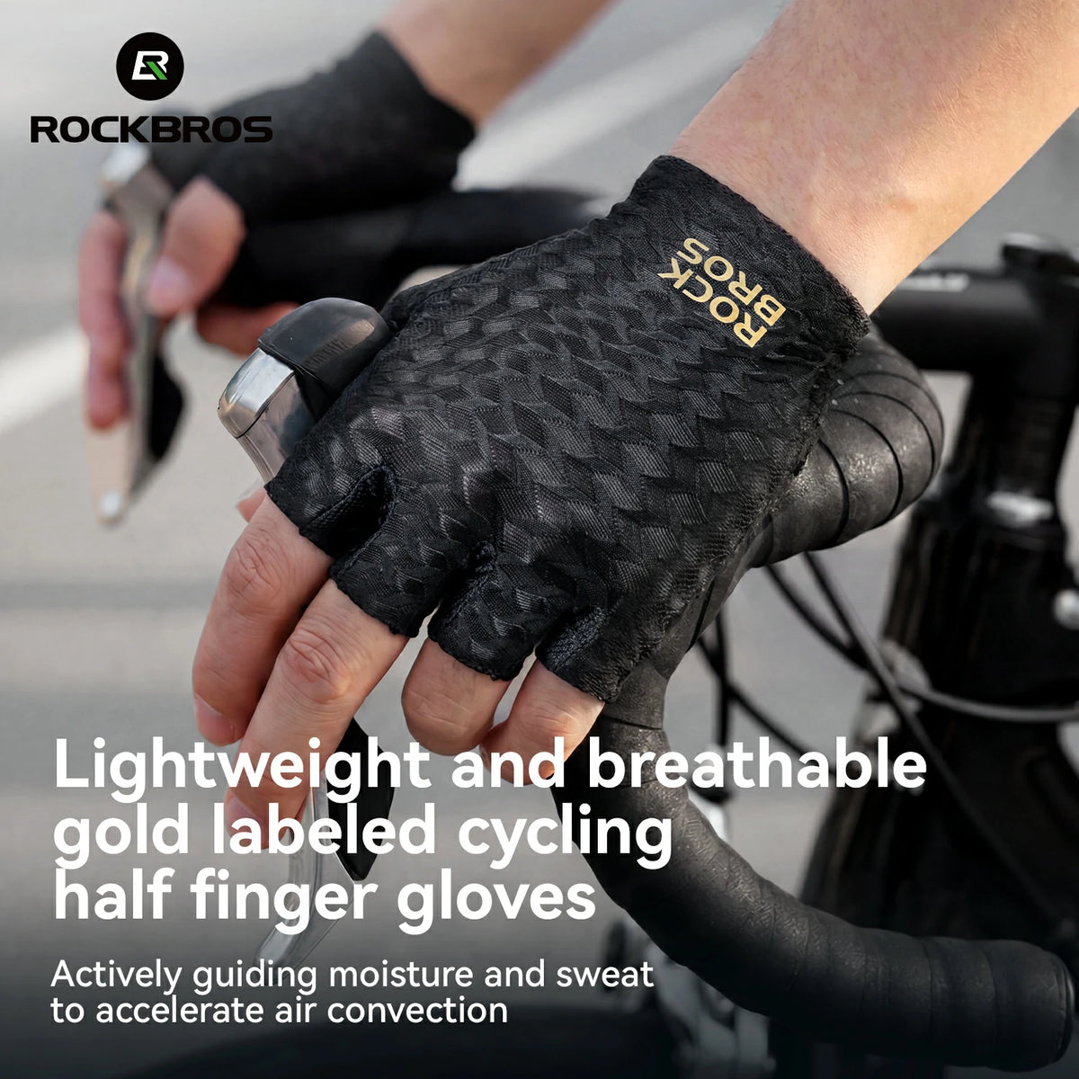 Half Finger Cycling Gloves with Padding, Breathable Bike Gloves for Road MTB Riding, Black / XXL