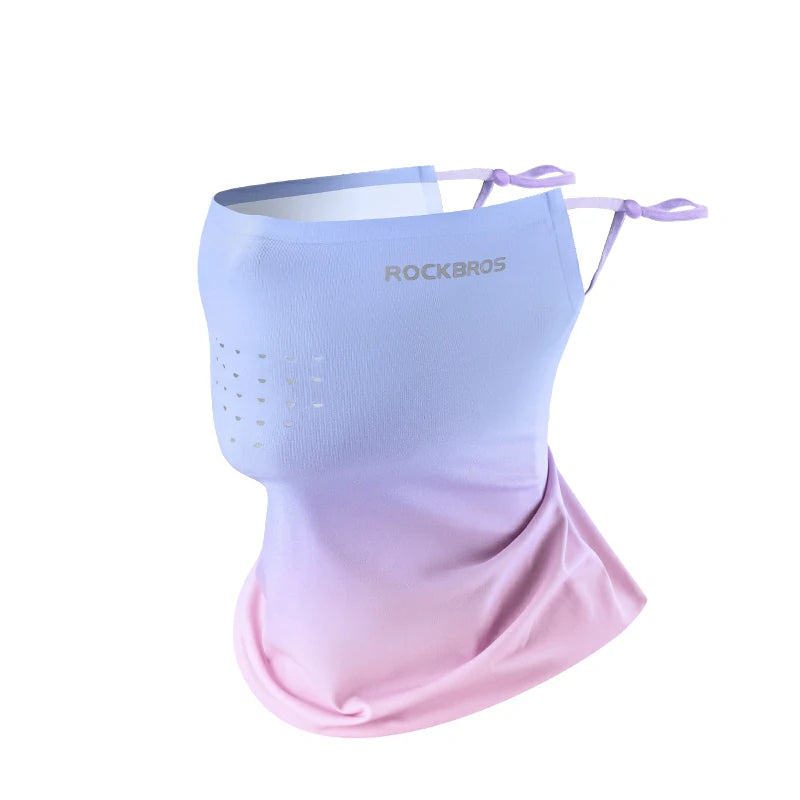 Gradient purple to pink face mask with 'Rockbros' branding on a white background #color_Blue Pink