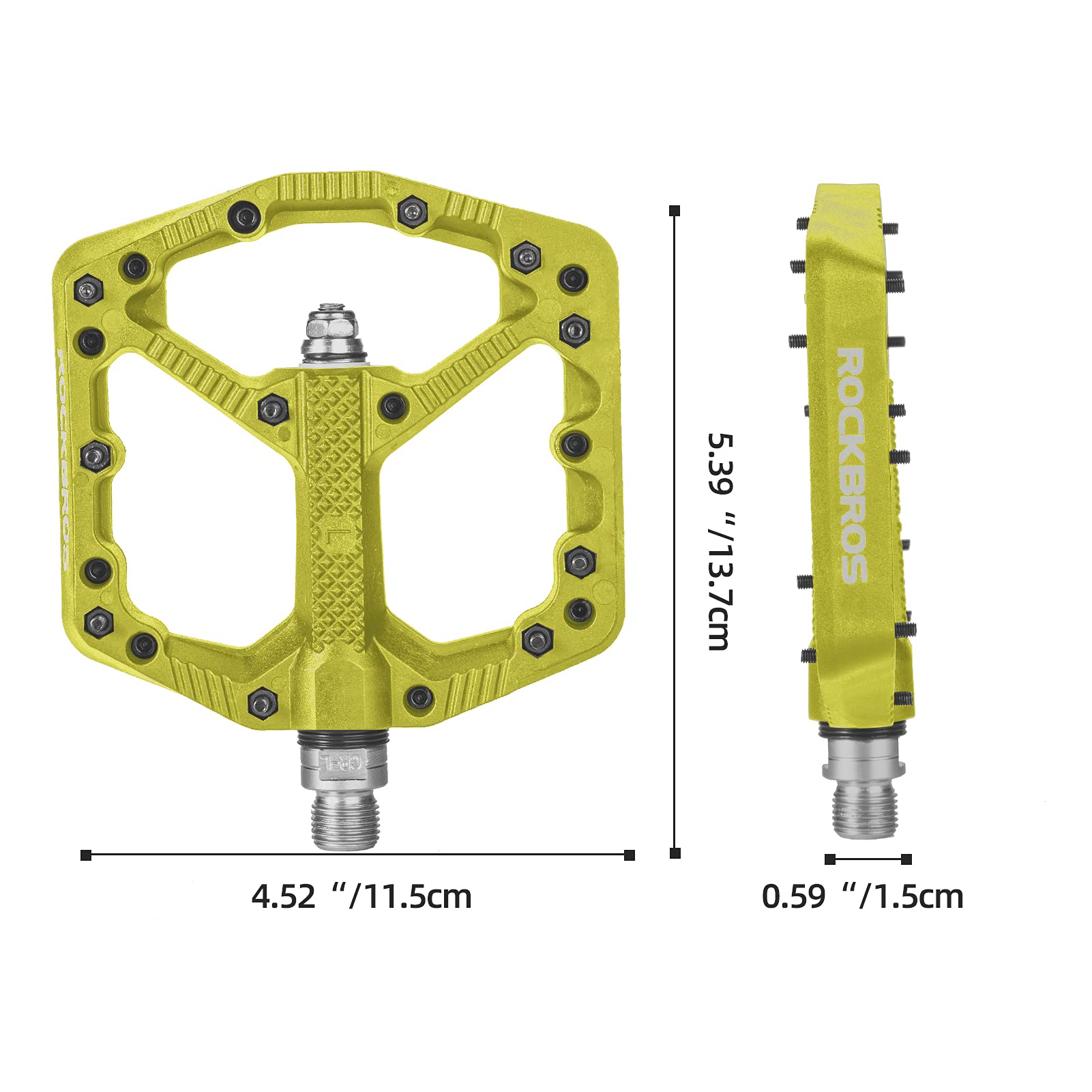 ROCKBROS Mountain Bike Pedals Flat MTB Pedals Nylon Fiber Bicycle Platform Pedals - ROCKBROS