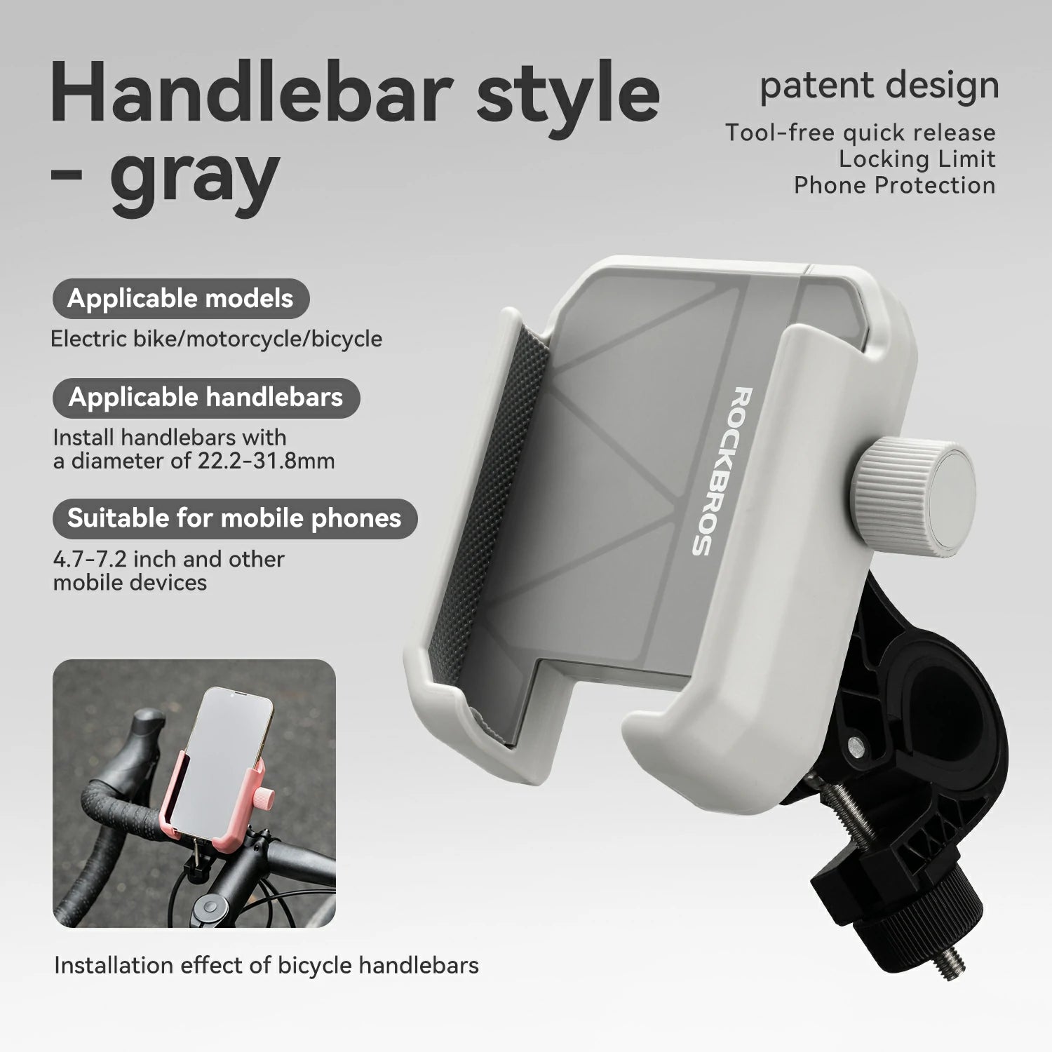 #Color_Gray Size_Handlebar style