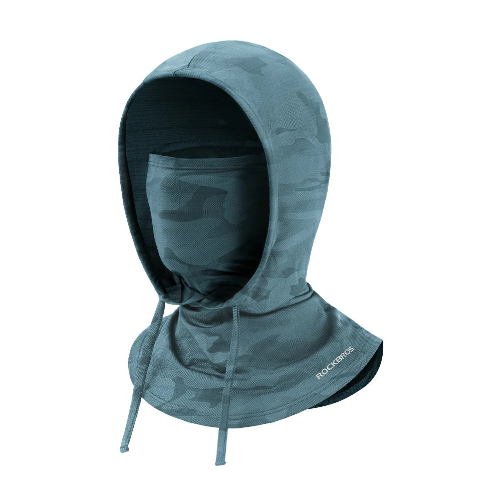 Blue hooded balaclava with camouflage pattern on a white background #Color_Blue