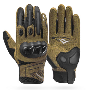 ROCKBROS Touchscreen Motorcycle Gloves, Full Finger Gear with Hard Carbon Fiber Shell