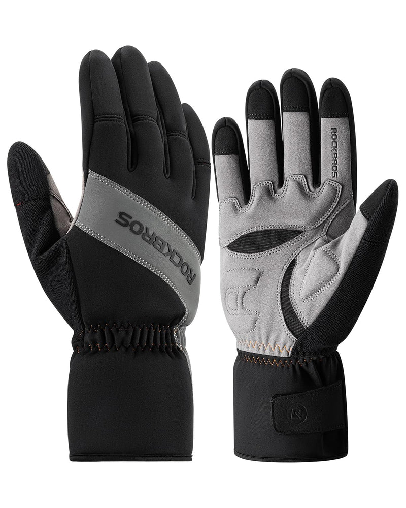 ROCKBROS Cycling Winter Bike Windproof Thermal Gloves with Touchscreen Fingers
