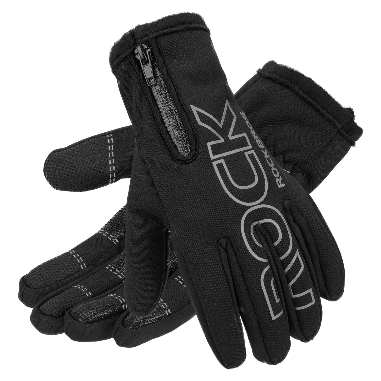 ROCKBROS Winter Cycling Gloves, Water-Resistant, Touch Screen, Anti-Slip Full Finger Gloves