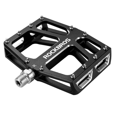 ROCKBROS Aluminum Wide Platform Mountain Bike Pedals with Grippy Pins - ROCKBROS