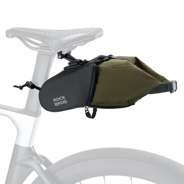 ROCKBROS Bike Saddle Bag, Bike Seat Bag With Bucket Quick Release 0.8-1.3L