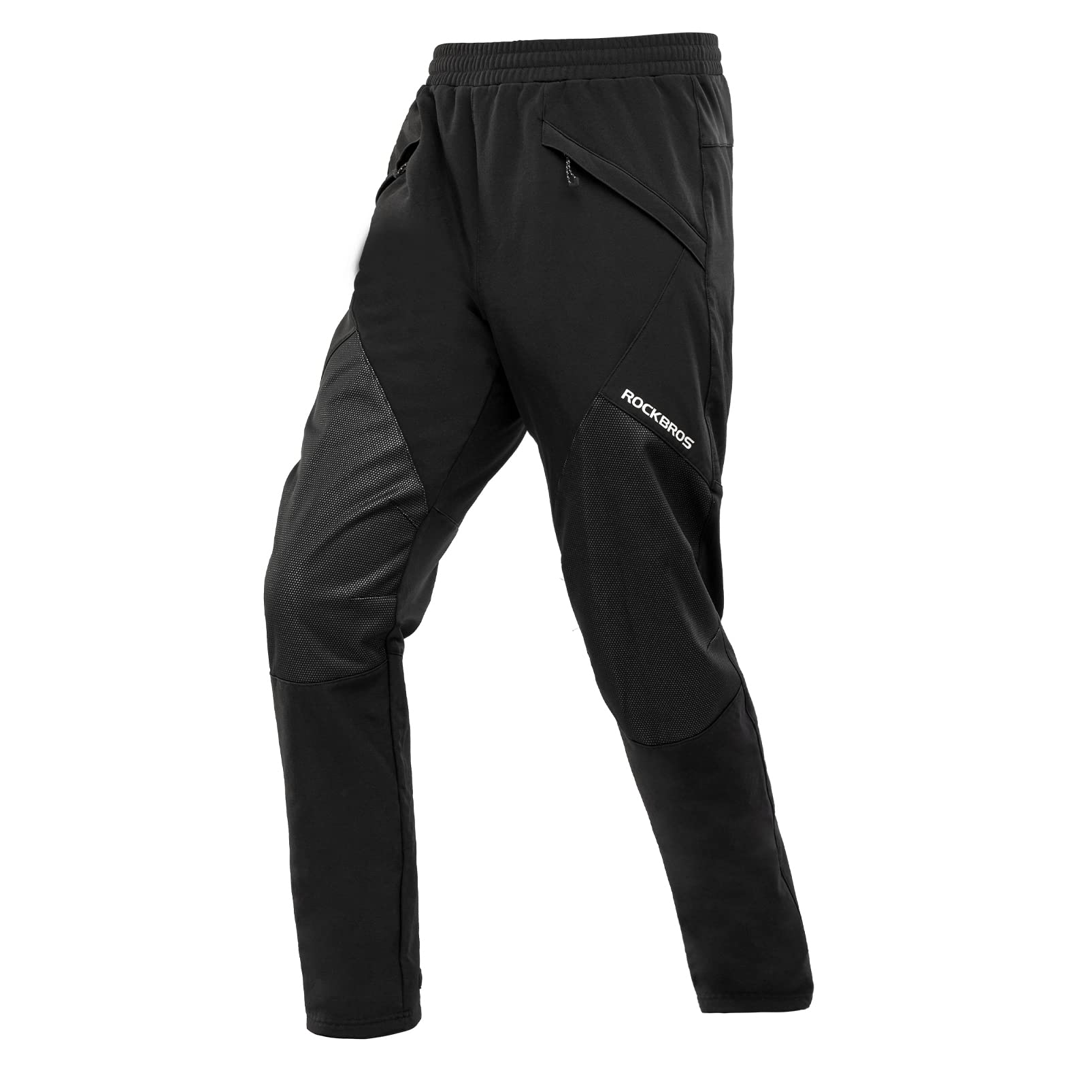 Pantaloni Lunghi Da Ciclismo Invernali ROCKBROS - Antivento, Termici, Elasticizzati, Con Tasche Con Cerniera, Taglie M-4XL