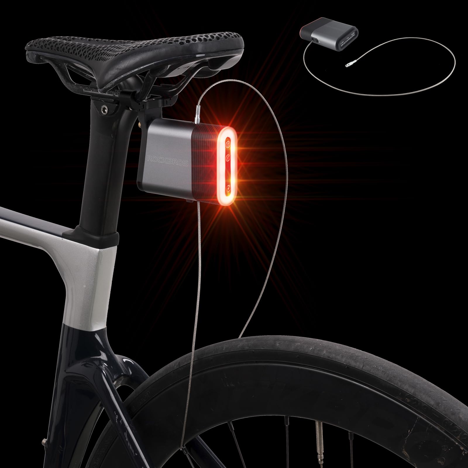 ROCKBROS Smart Bluetooth Lock Light Brake Sensing 5 Modes Diurnal Light - ROCKBROS