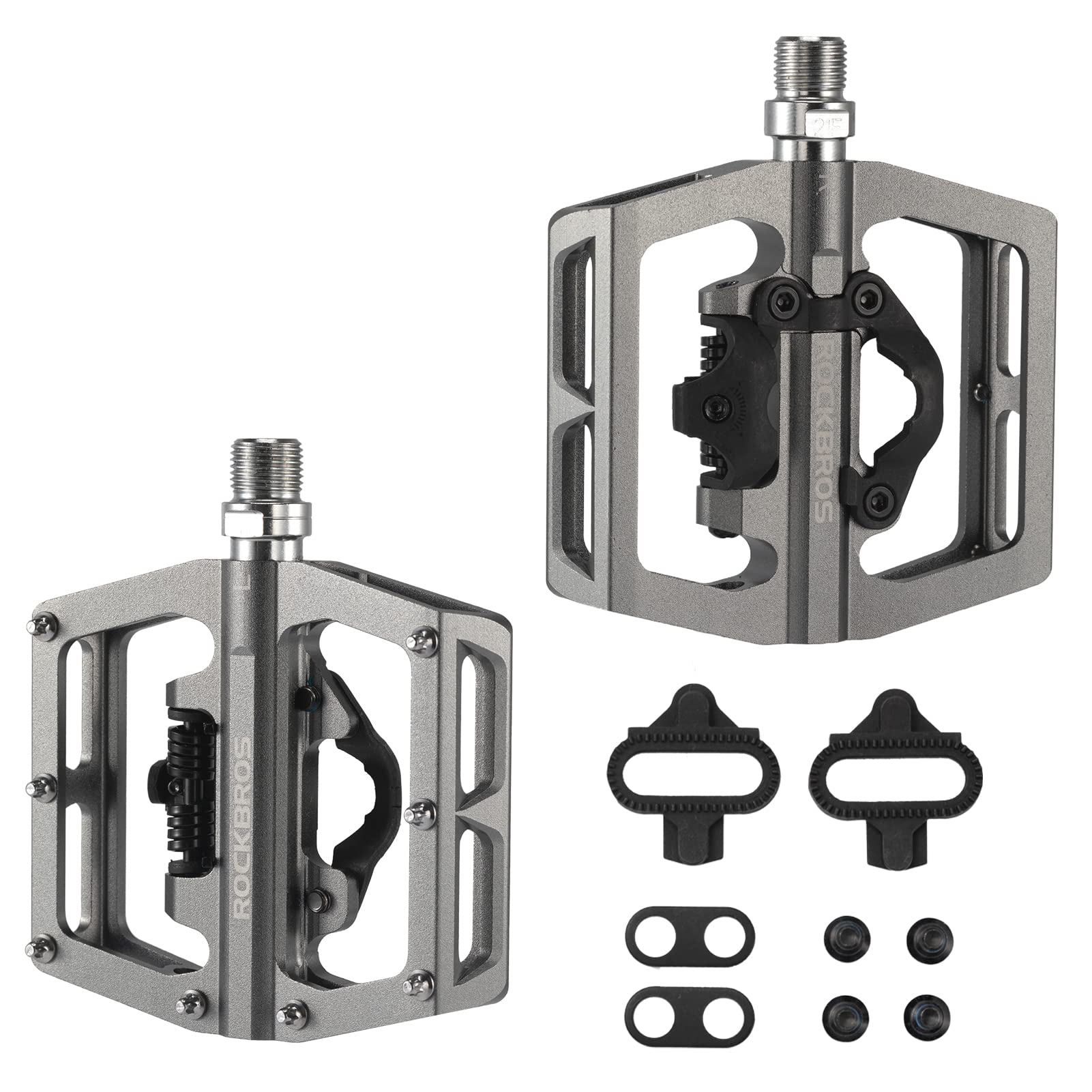 ROCKBROS MTB Aluminum Bike Pedals Compatible with SPD - ROCKBROS