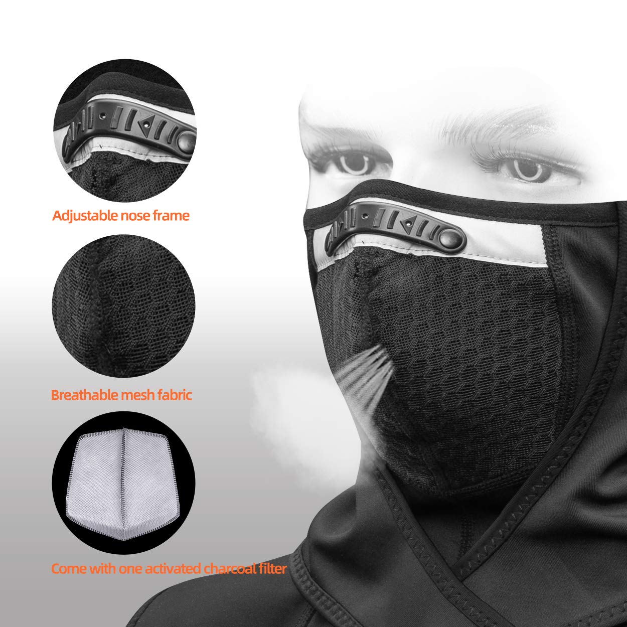 ROCKBROS Men Windproof Thermal Fleece Balaclava Ski Mask Winter Cycling  Motorcycle Gear