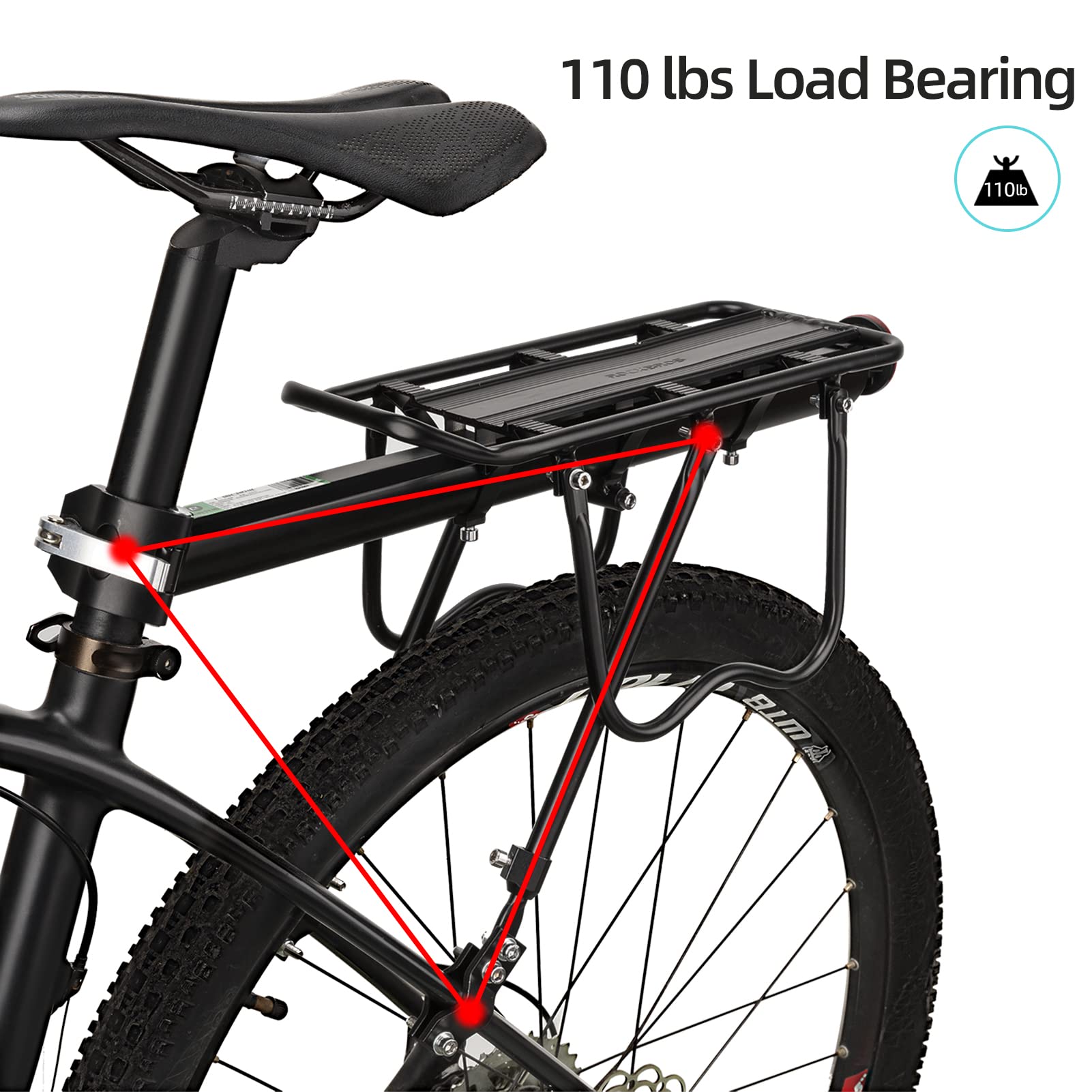 Cargo Rack For Road Bike ROCKBROS Bike Cargo Rack Most 165lbs Capacity – ROCKBROS-US