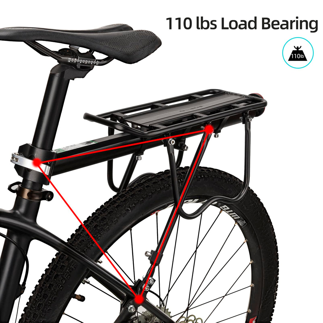 ROCKBROS Bike Cargo Rack Most 165lbs Capacity