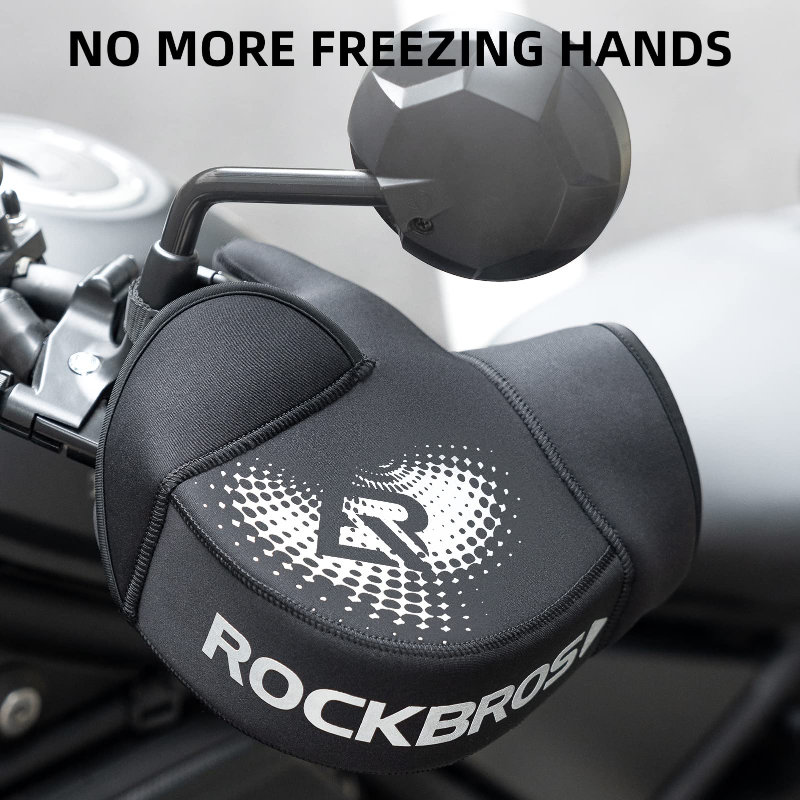 ROCKBROS Windproof Motorcycle Handlebar Muffs - Cold Weather Hand Warmers - ROCKBROS