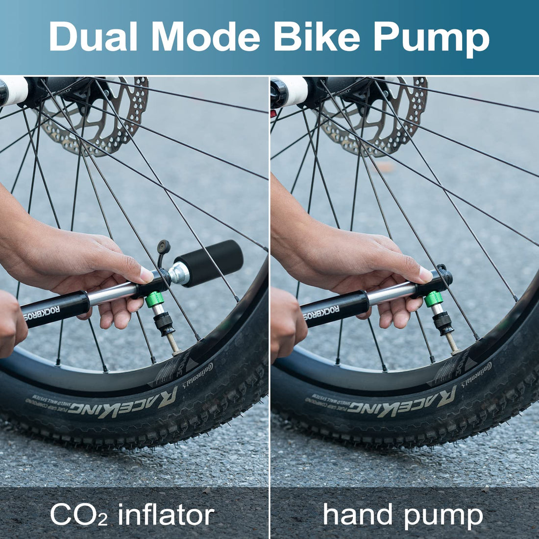 ROCKBROS Mini Bike 110PSI Hand Pump and CO2  No CO2 Cartridges Included