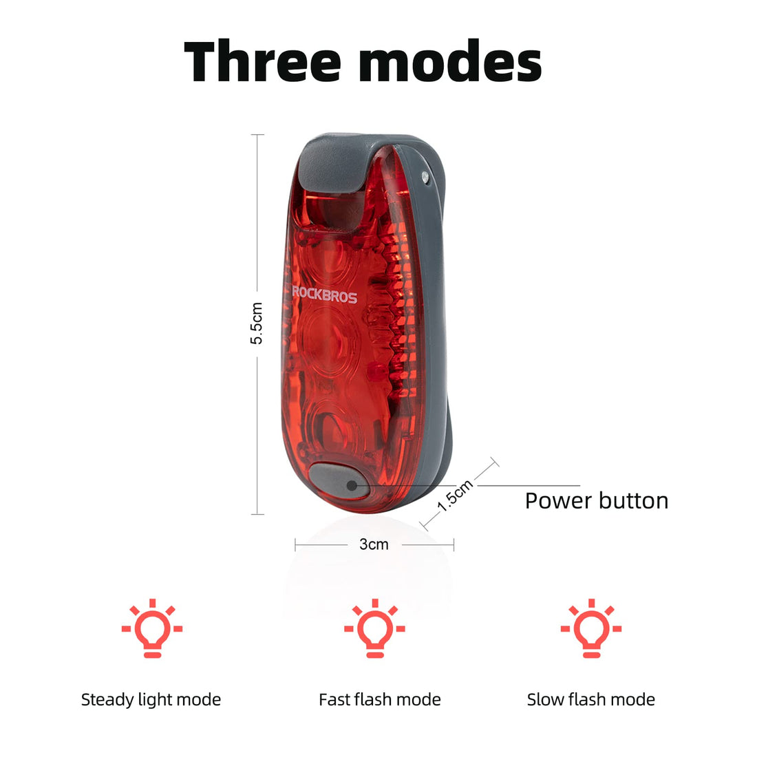 ROCKBROS LED Bike Tail Light Waterproof 3 Modes