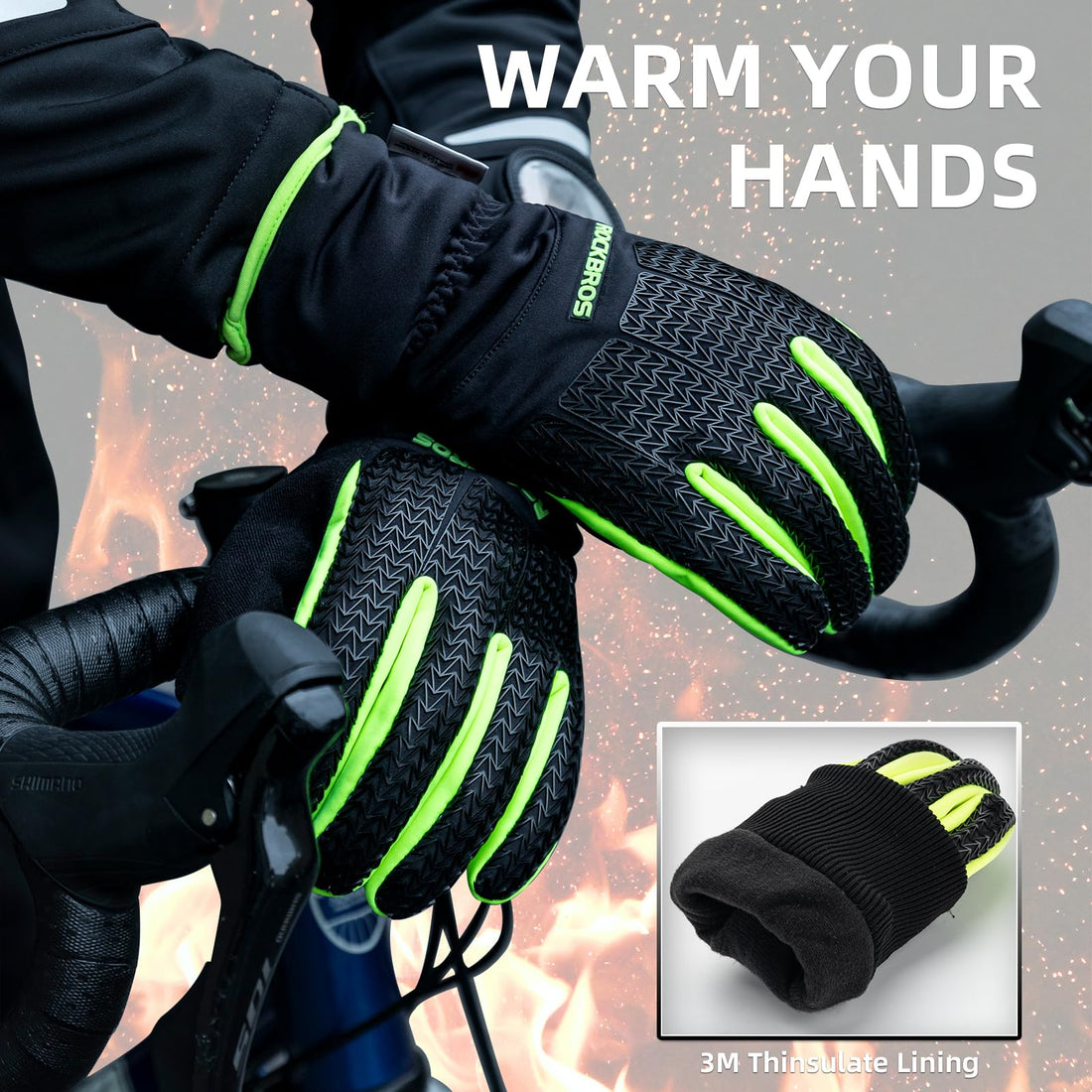 ROCKBROS Winter Cycling Gloves, Windproof Thermal Touchscreen Gloves for Men  Women