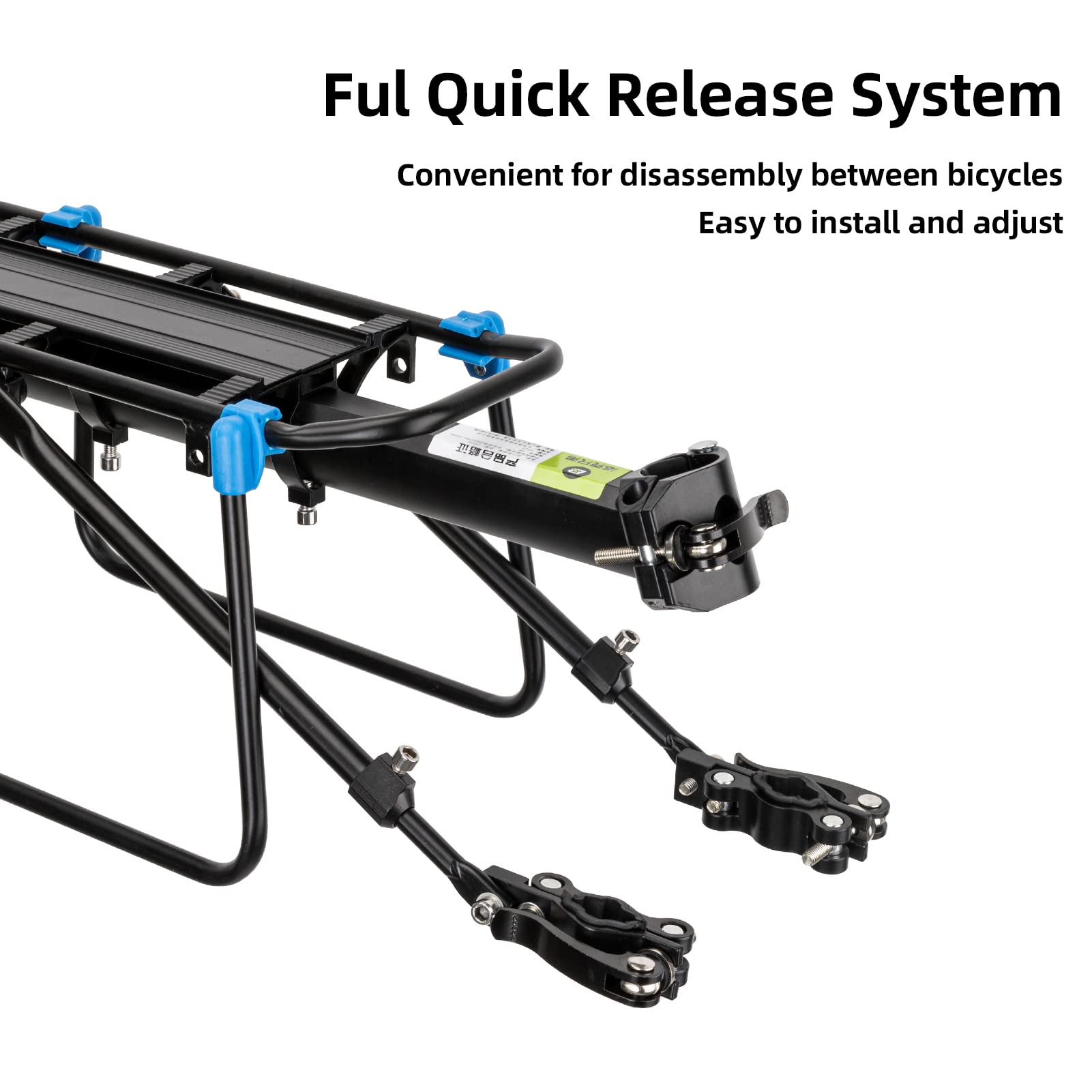 ROCKBROS Quick Release Rear Bike Rack, Aluminum Alloy Cargo Rack for Mountain Bikes
