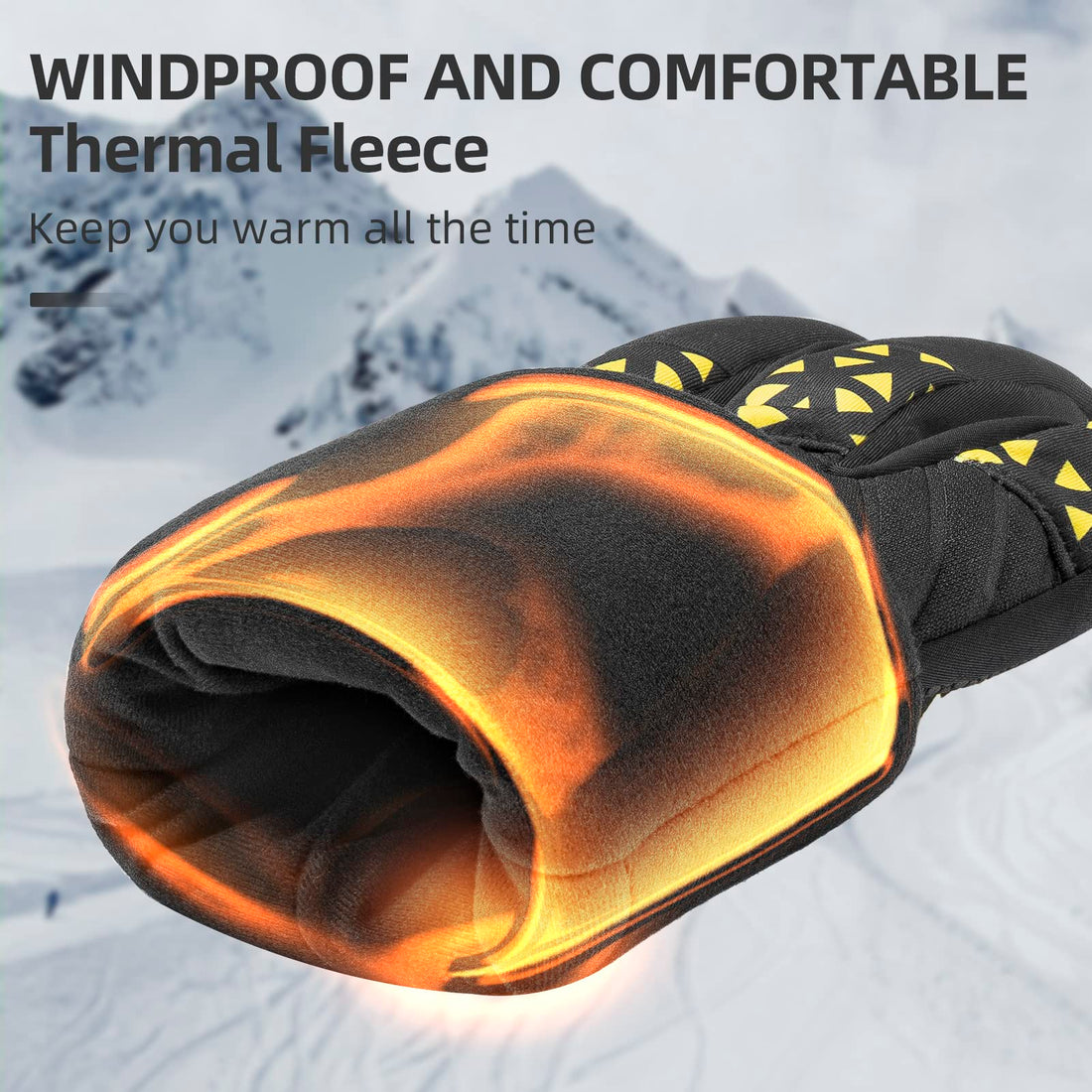 ROCKBROS Winter Thermal Cycling Warm Windproof Anti-Slip Gloves Touchscreen for Men Women