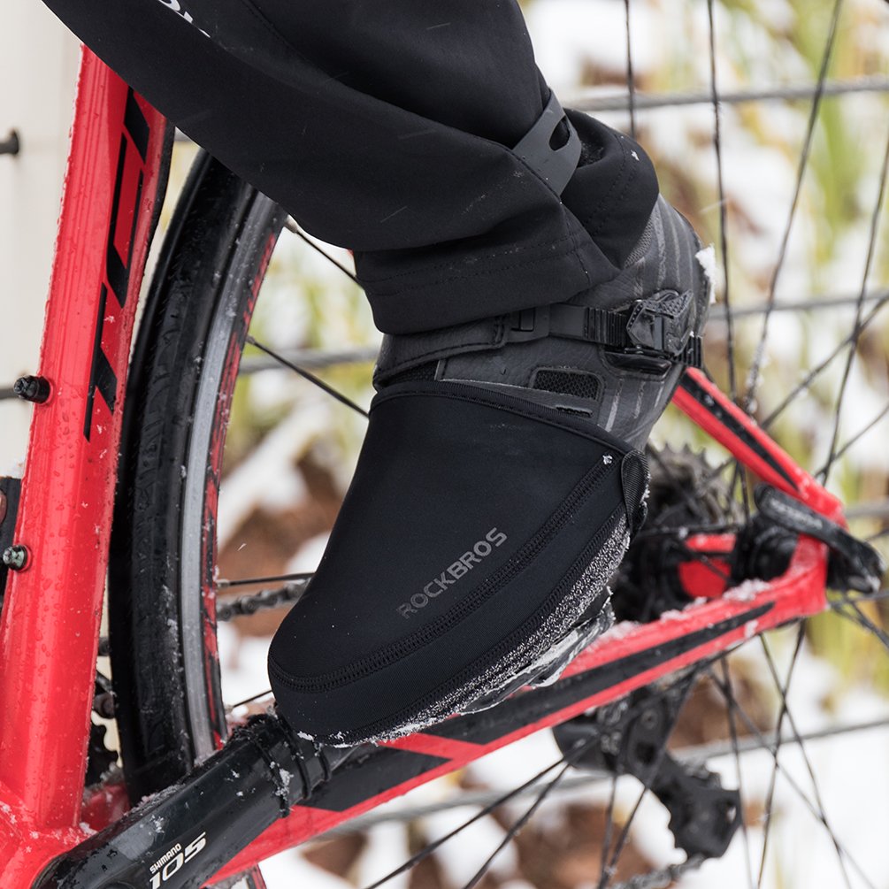 ROCKBROS Cycling Shoe Toe Covers Winter Toe Warmers Cycling Overshoes Protectors Kevlar - ROCKBROS