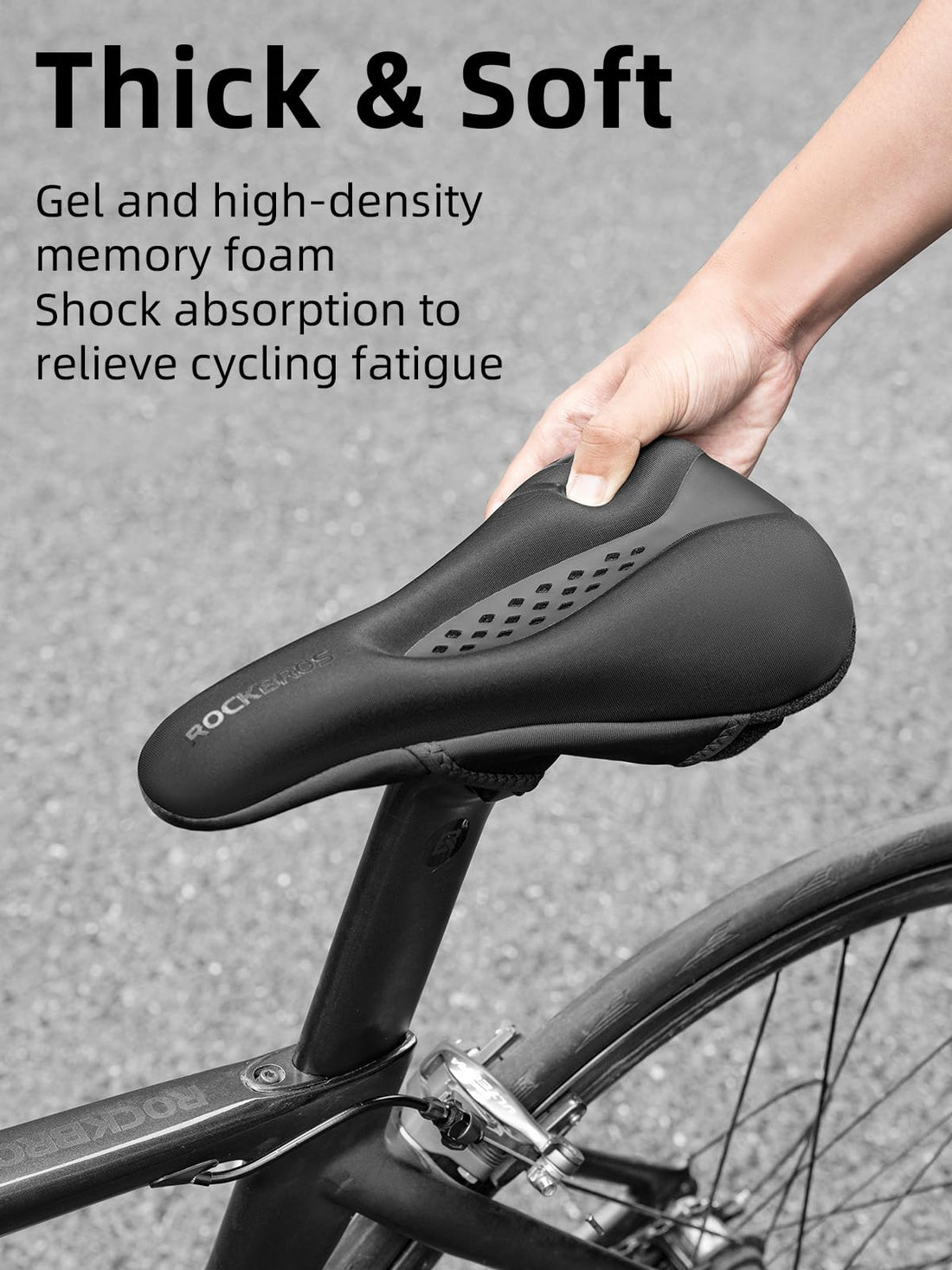 ROCKBROS Gel Bike Seat Cover Comfortable Padded Cushion for Peloton