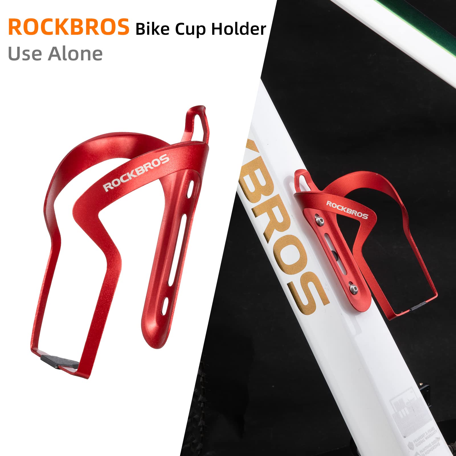 ROCKBROS 2-in-1 Bike Cup Holder Adjustable Bottle Cage for Handlebars & Seat Post - ROCKBROS