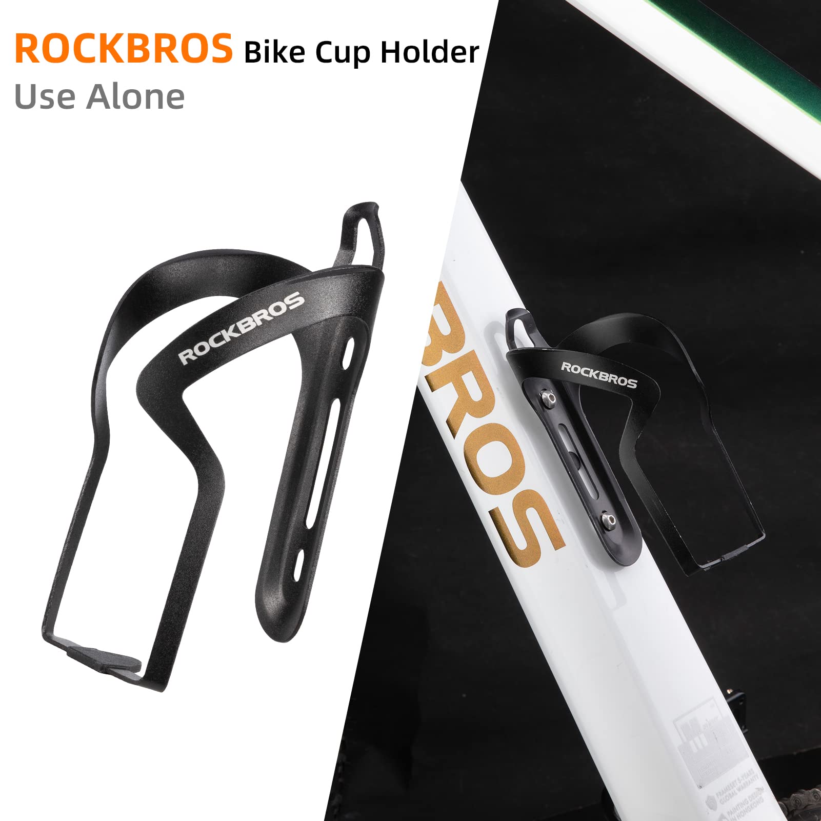 ROCKBROS 2-in-1 Bike Cup Holder Adjustable Bottle Cage for Handlebars & Seat Post - ROCKBROS