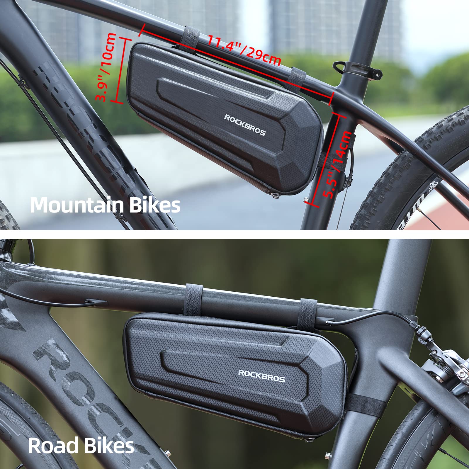 ROCKBROS 1.5L/2.5L Water-Resistant EVA Bike Frame Bag, Under Top Tube Triangle Storage - ROCKBROS